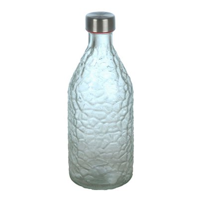 2 Botellas Vidrio 1 Litro Bazar Agua Tapa Deco Mesa